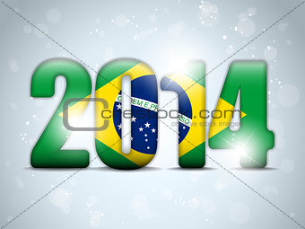 Brazil 2014 Soccer with Brazilian Flag