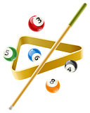 Ball and cue for billiard game