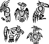 Native indian shoshone tribal drawings. Eagles