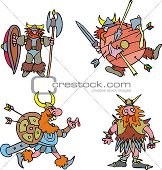 Comic viking warriors