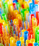 Colored Plastic Drinking Straws closeup