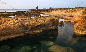 Rocky Coast with Ancient Ruins