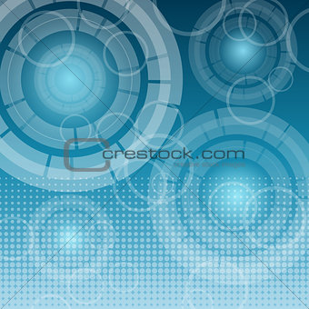 Abstract technology on blue background