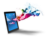 Tablet computer color splash