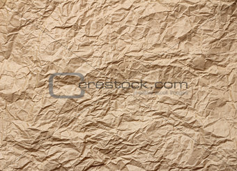 Old brown paper crumpled