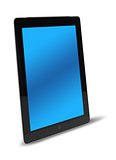 Tablet computer side view isolated
