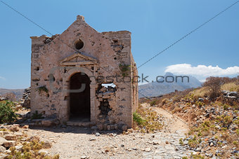 Island Gramvousa Fortress Church Ruins