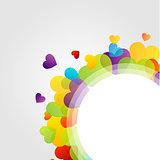 Design element with colorful hearts