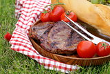 grilled meat beef steak outdoors picnic