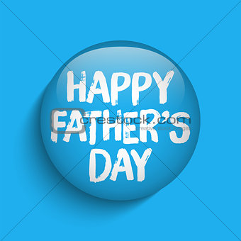 Happy Fathers Day Blue Icon Button