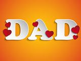 Happy Fathers Day with Heart Background