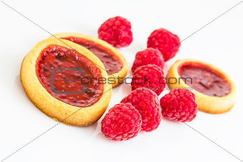 fresh raspberry biscuits with a few berries
