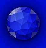 Blue polygonal button