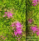 Blurred garden flowers square mosaic  template
