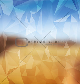 Blurred yellow and blue with polygonal mosaic