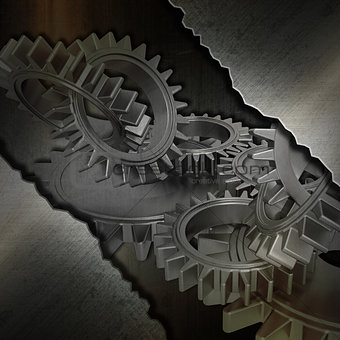 Grunge metal gears background