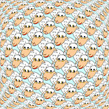 Design colorful warped cartoon sheep pattern