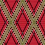 Rhombic tartan red and green fabric seamless texture