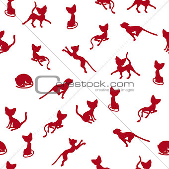 Seamless vector illustration with cat silhouettes