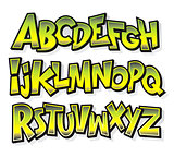 Cartoon comic font alphabet. Vector
