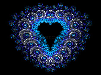 Symbolic diamond heart-shaped blue heart that symbolizes love