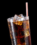 Glass of cola with ice