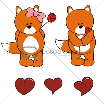 fox baby cute cartoon set