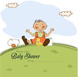 baby shower card with little boy
