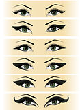 Illustration set female eyes 