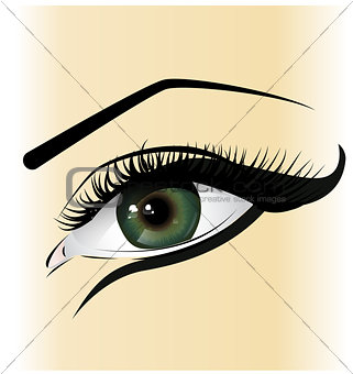 beautiful female green eye
