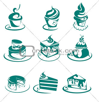 Vector collection of cakes and Cupcakes 