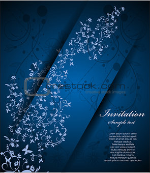 invitation with abstract floral background