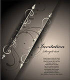  invitation with abstract floral background