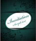 invitation with abstract floral background