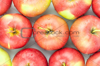fresh red apples closeup