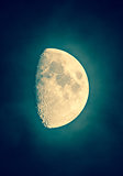 Good luck green halo gibbous moon