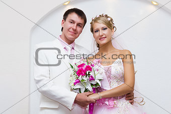 wedding photo. Portrait of beautiful bride and groom
