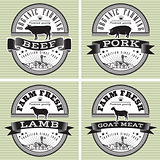 icons pig, cow, sheep, goat