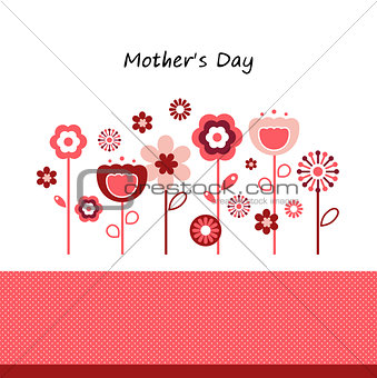 Greeting with flowers for Mother's Day isolated on white