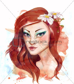 Girl portrait watercolor