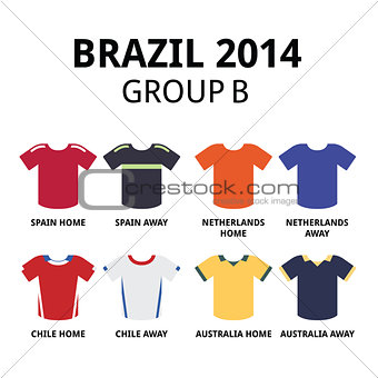 World Cup Brazil 2014 - group B teams football jerseys