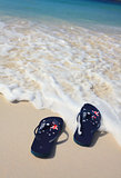 Aussie thongs on on the beach holiday