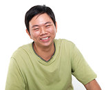 Asian male laughing