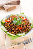 Asian spicy fried noodles