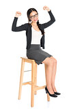 Asian girl sitting on a chair