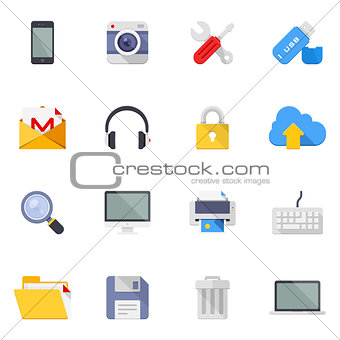 Technology and media icons