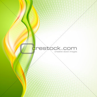 Abstract yellow green wave background