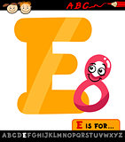 letter e with eight cartoon illustration