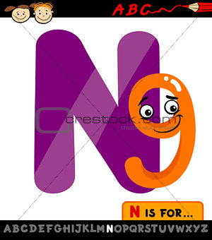 letter n with nine cartoon illustration