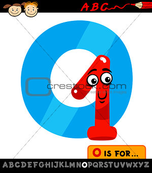 letter o with one cartoon illustration